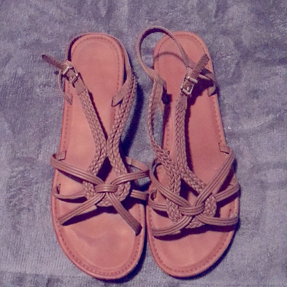 Sandals brown and brown, Size 12M and Brand palms